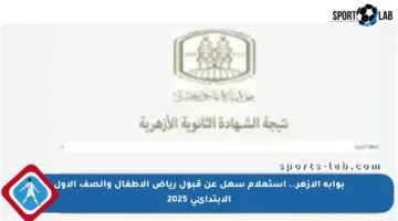 بوابة الأزهر.. استعلام سهل عن قبول رياض الأطفال والصف الأول الابتدائي 2025